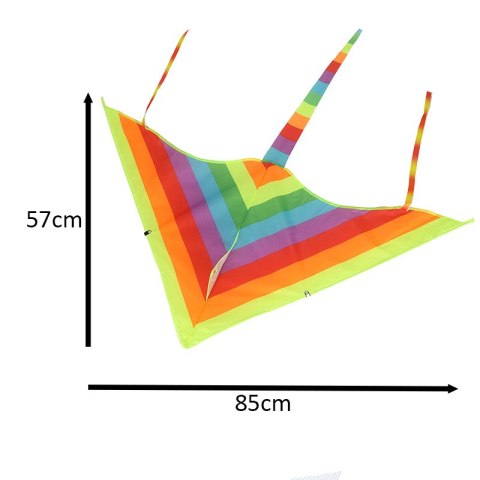 Latawiec duży dla dzieci trójkątny tęcza