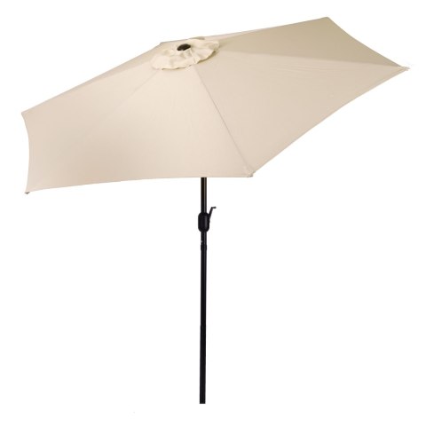Duży parasol ogrodowy skośny łamany z korbą 6 żeber beżowy 270 cm MultiGarden Duży parasol ogrodowy skośny łamany z korbą 6 żeber beżowy 270 cm MultiGarden