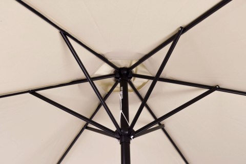 Duży parasol ogrodowy skośny łamany z korbą 6 żeber beżowy 270 cm MultiGarden Duży parasol ogrodowy skośny łamany z korbą 6 żeber beżowy 270 cm MultiGarden