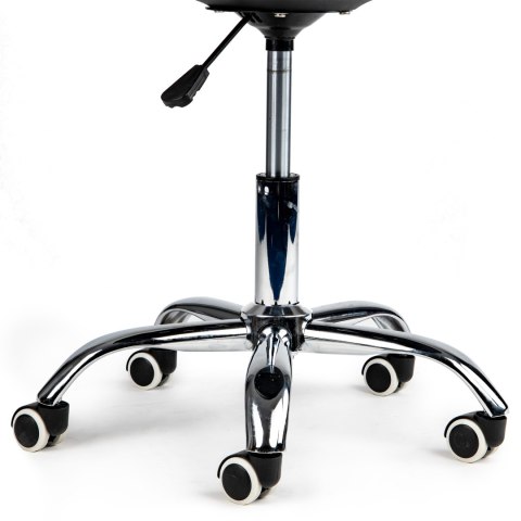 Krzesło obrotowe biurowe z podnośnikiem poduszką chromowane nogi czarne ModernHome