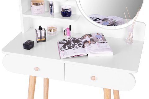 Duża nowoczesna toaletka kosmetyczna lustro półki ModernHome