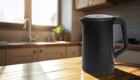 Czajnik elektryczny bezprzewodowy turystyczny 1500 W 1.8 l obrotowy czarny