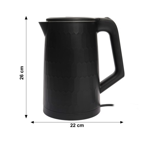 Czajnik elektryczny bezprzewodowy turystyczny 1500 W 1.8 l obrotowy czarny