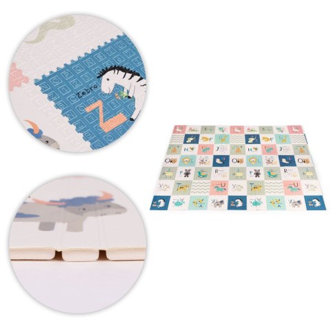 Mata piankowa dla dzieci 200x180 cm edukacyjna dwustronna składana miarka wzrostu alfabet ECOTOYS