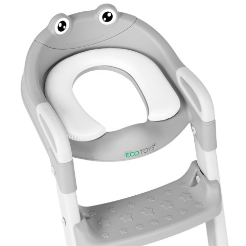 Nakładka na toaletę dla dzieci ze schodkami i drabinką szara ECOTOYS