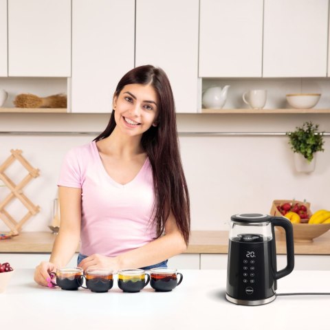 Czajnik elektryczny bezprzewodowy turystyczny 2200W 1.7 l obrotowy czarny