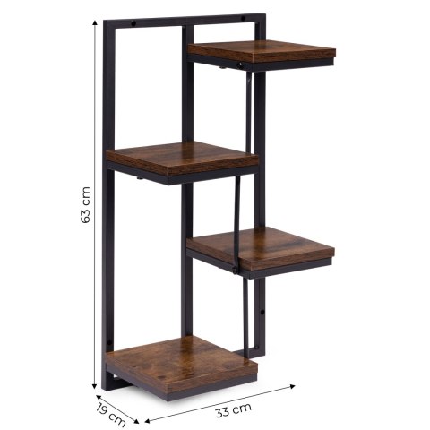 Kwietnik ścienny półka wisząca na kwiaty ozdoby 4 poziomy loft ModernHome