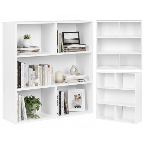 Nowoczesny regał stojący do salonu i sypialni 3 poziomy biały ModernHome