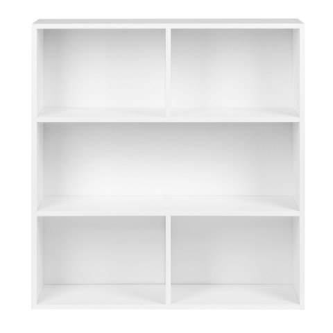 Nowoczesny regał stojący do salonu i sypialni 3 poziomy biały ModernHome