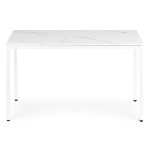 Stół do kuchni jadalni dla 4-5 osób biurko komputerowe 120x60 cm biały marmur ModernHome