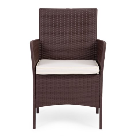 Zestaw mebli ogrodowych stół ławka fotele brązowy MultiGarden