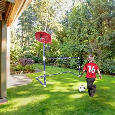 Bramka piłkarska do piłki nożnej tablica do koszykówki gry w kosza gra 2w1 2 piłki pompka