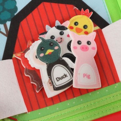 Książeczka sensoryczna edukacyjna manipulacyjna farma