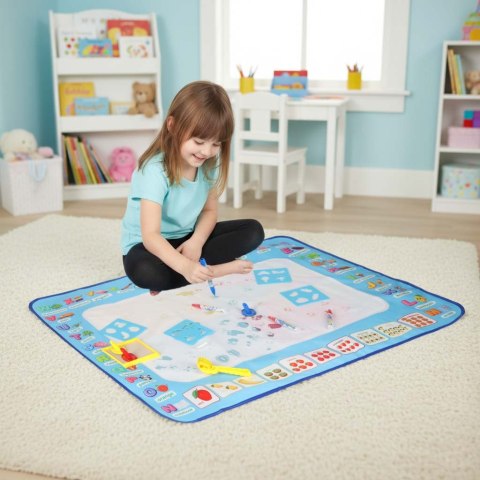 Mata wodna do malowania rysowania wodą mazaki pieczątki szablony wałek 100x80cm alfabet