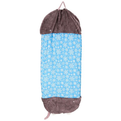 Śpiwór do spania dla dzieci turystyczny poduszka 2w1 125x50cm niebieski