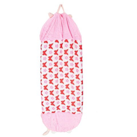 Śpiwór do spania dla dzieci turystyczny poduszka 2w1 125x50cm różowy