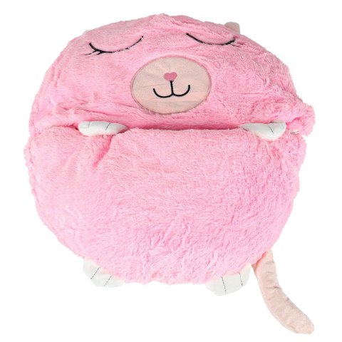 Śpiwór do spania dla dzieci turystyczny poduszka 2w1 125x50cm różowy