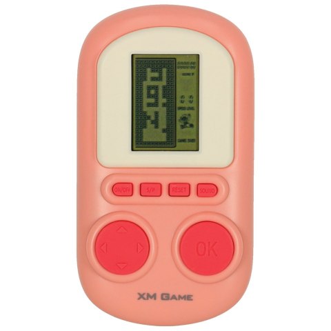 Gra elektroniczna zręcznościowa mini konsola przenośna kieszonkowa różowa