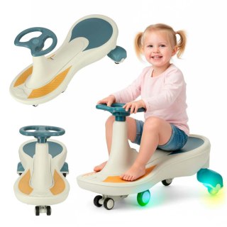 Jeździk grawitacyjny LED Swing Fix S4 świecące koła z muzyką grający 76cm niebiesko-biały max 100kg