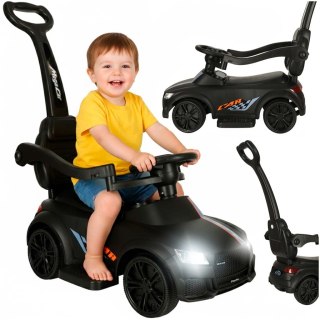 Jeździk pchacz samochód 3w1 z dźwiękiem i światłami czarny