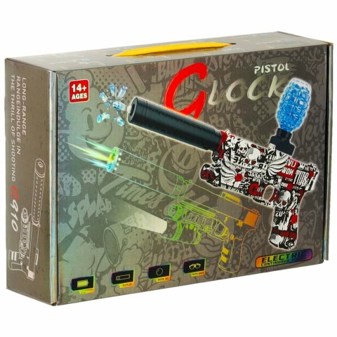 Pistolet na kulki żelowe wodne karabin zasilanie akumulatorowe USB + okulary 550szt. 7-8mm