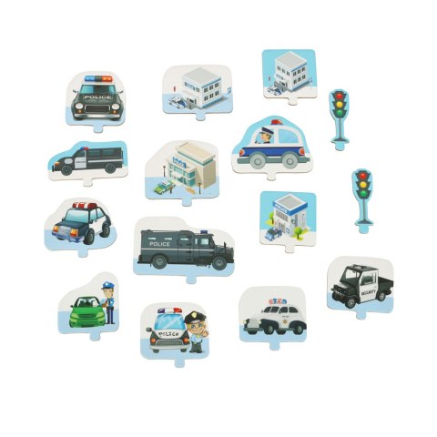 Puzzle tor samochodowy policja ulica samochód z napędem 47 elementów