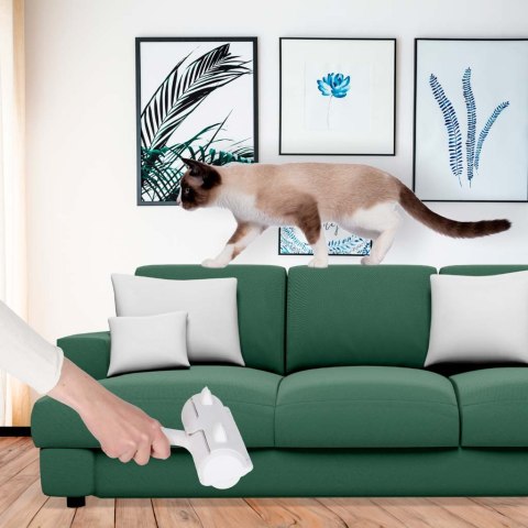 Szczotka wałek rolka do czyszczenia sierści z ubrań tapicerki biała niebieska