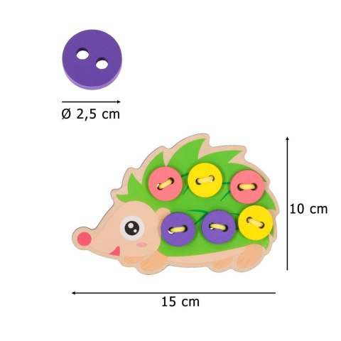 Zestaw edukacyjny do nauki szycia guzików jeż jeżyk