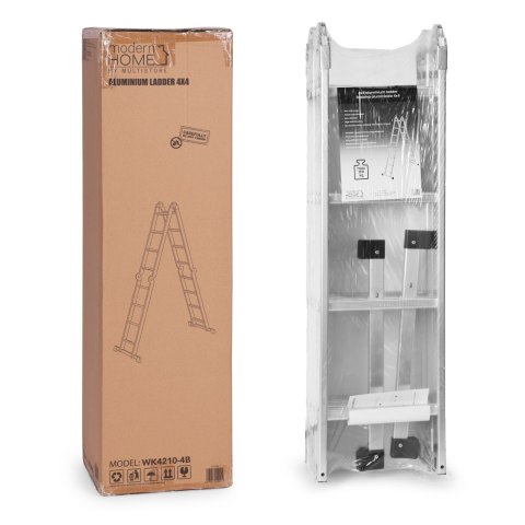 Drabina aluminiowa wielofunkcyjna 4x4 przegubowa składana 150 kg ModernHome
