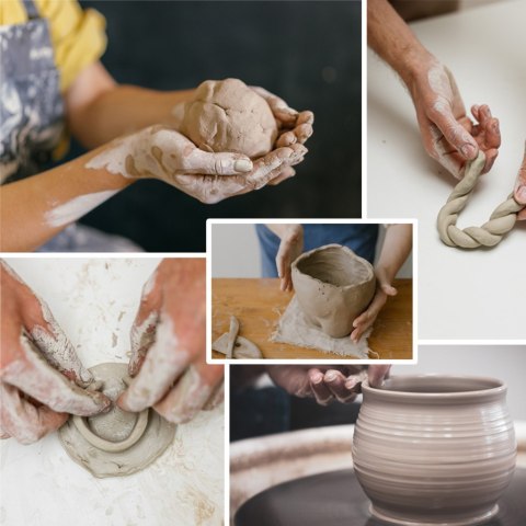 Glina rzeźbiarska masa do modelowania zapas do koła garncarskiego 800g