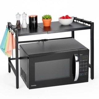 Półka kuchenna nad mikrofalówkę organizer regulowany metalowy 6 wieszaków