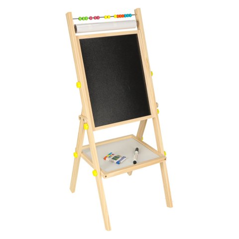 Tablica magnetyczna kredowa dwustronna drewniana literki kreda 38x37x90cm