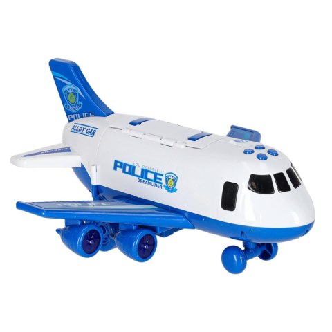 Transporter samolot + 3 auta policja