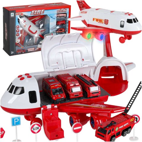 Transporter samolot + 3 auta straż pożarna