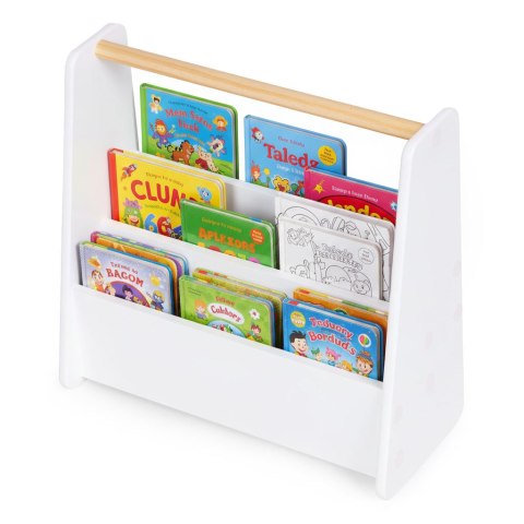 Biblioteczka dziecięca Montessori regał na książki organizer 3 poziomy biały ECOTOYS