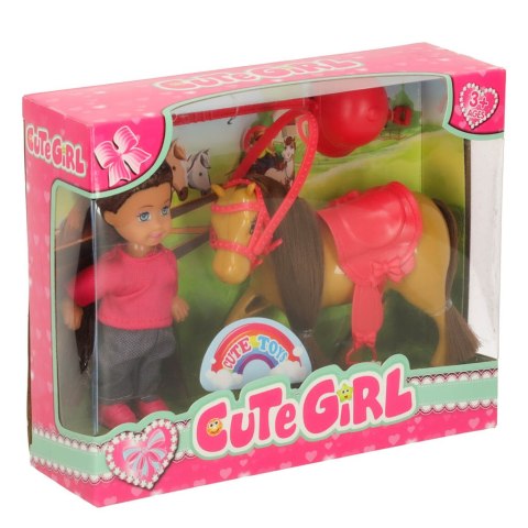 Lalka z konikiem kucykiem dziewczynka zestaw 5 elementów