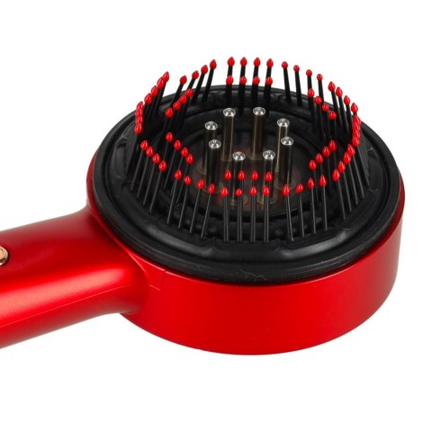 Masażer szczotka do masażu skóry głowy aplikator olejków USB czerwona