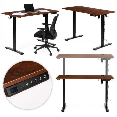Biurko elektryczne regulowane 120x60 cm regulacja wysokości 72-117 cm ModernHome