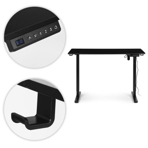 Biurko elektryczne regulowane 120x60 cm regulacja wysokości 72-117 cm czarne ModernHome