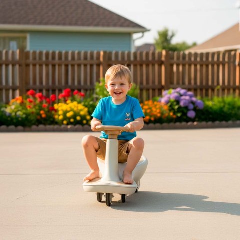 Jeździk grawitacyjny LED Swing Fix S4 świecące koła z muzyką grający 76cm złoto-biały max 100kg