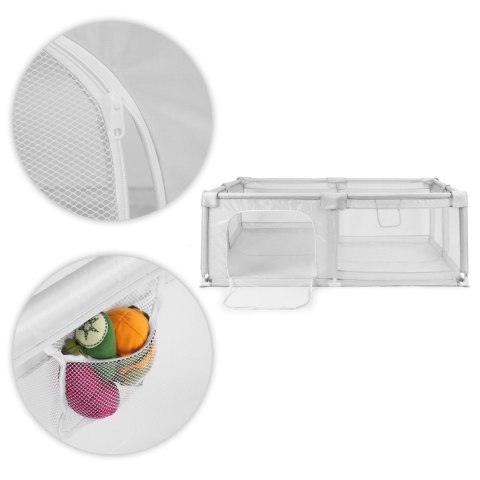 Kojec dla dziecka 180x160 cm suchy basen plac zabaw szary + torba ECOTOYS