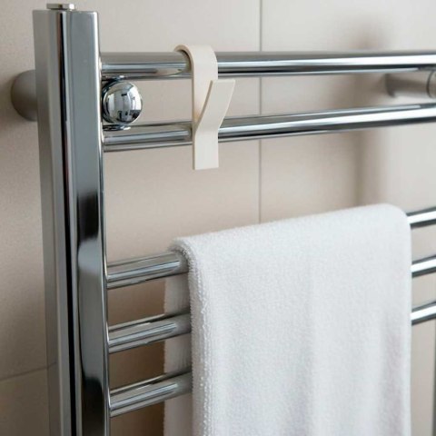 Wieszak haczyk na grzejnik kaloryfer łazienkowy kremowy