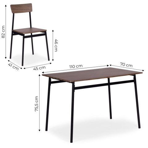 Zestaw mebli do jadalni kuchni stół + 4 krzesła MALMO ModernHome