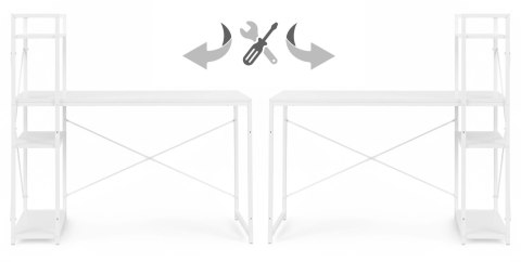 Biurko komputerowe szkolne 120x60 cm regał z 3 półkami białe ModernHome