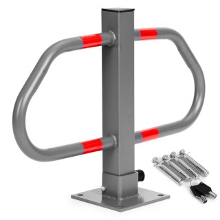 Blokada parkingowa składana zapora 50 cm na klucz z odblaskowymi pasami