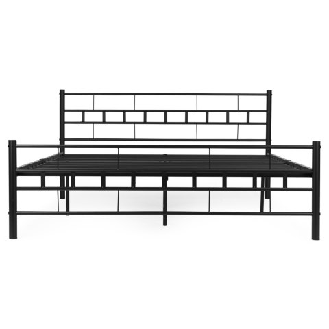 Łóżko metalowe 160x200 cm ze stelażem czarna rama ModernHome