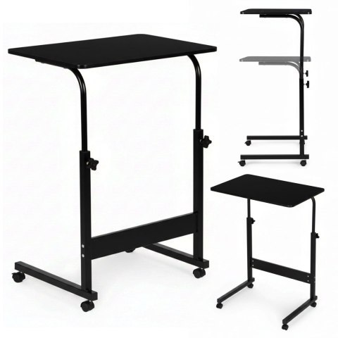 Mobilny stolik pod laptopa biurko dostawiane do fotela czarny ModernHome