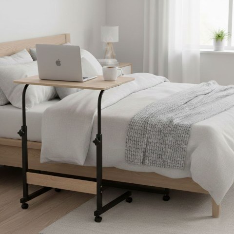 Mobilny stolik pod laptopa biurko dostawiane do fotela jasny dąb ModernHome