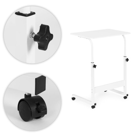 Mobilny stolik pod laptopa biurko dostawiane do fotela kanapy biały ModernHome