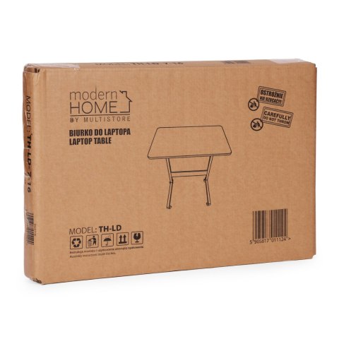 Mobilny stolik pod laptopa biurko dostawiane do fotela kanapy ciemny orzech ModernHome